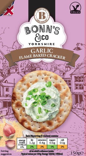 ***NEW ***Bonn's Garlic Crackers Packaging Featuring Yorkshire Town Holmfirth **